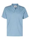 Mc2 Saint Barth Dusty Blue Linen Polo Shirt