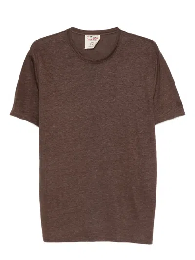 Mc2 Saint Barth Linen T-shirt In Brown