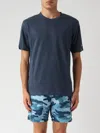 Mc2 Saint Barth Man Linen Jersey T-shirt In Navy