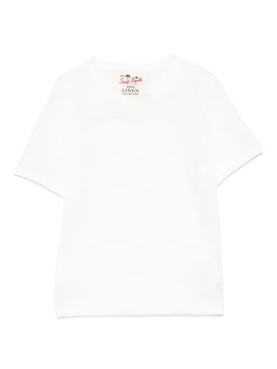 Mc2 Saint Barth Kids' Linen T-shirt In White
