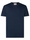 Mc2 Saint Barth Man Linen Jersey T-shirt In Blue