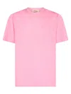 Mc2 Saint Barth Man Pink Linen Jersey T-shirt Ecstasea With Pocket In Pink & Purple