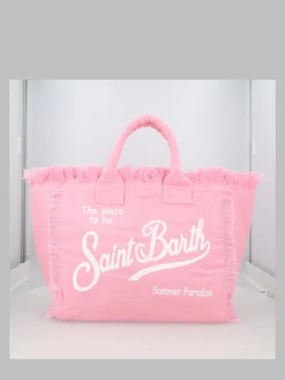 Mc2 Saint Barth Linen Vanity Handbag In Pink