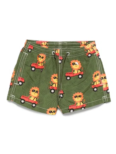 Mc2 Saint Barth Kids' Lion-print Swim Shorts