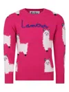 Mc2 Saint Barth Fuchsia Sweater For Girl With Alpaca In Pink