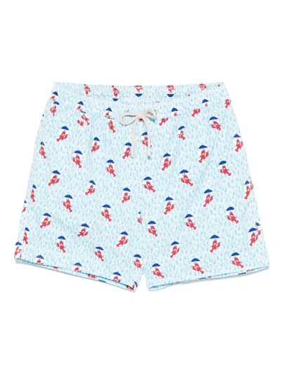 Mc2 Saint Barth Lobster-print Swim Shorts In Blue