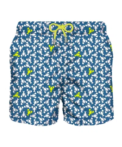 Mc2 Saint Barth Lobster-print Swim Shorts In Blue