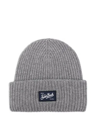 MC2 SAINT BARTH LOGO-APPLIQUÉ RIBBED BEANIE