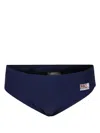Mc2 Saint Barth Blue Swim Briefs For Boy With Logo In Blue