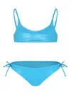 Mc2 Saint Barth Light Blue Bikini For Girl With Logo In Blue