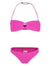 Mc2 Saint Barth Fuchsia Bikini For Girl With Logo In Pink