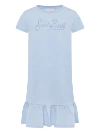 Mc2 Saint Barth Kids' Logo-embellished Dress In Blue