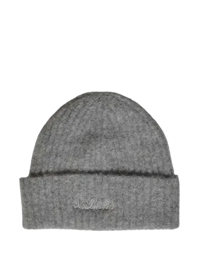 Mc2 Saint Barth Logo-embroidered Beanie Hat In Brown