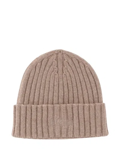 Mc2 Saint Barth Logo-embroidered Beanie Hat In Brown