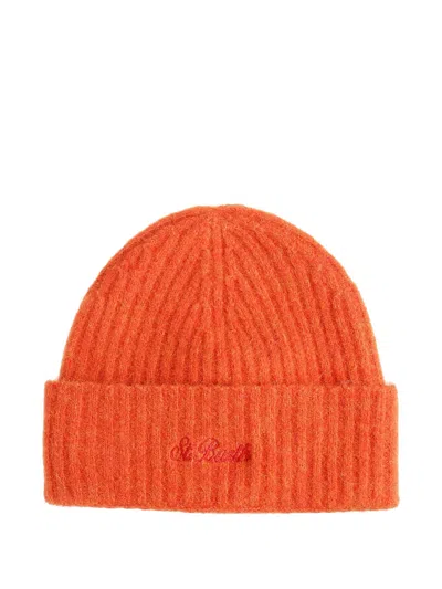 Mc2 Saint Barth Logo-embroidered Beanie Hat In Orange