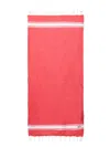 Mc2 Saint Barth Logo-embroidered Cotton Beach Towel In Red