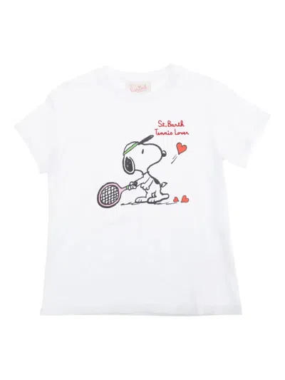 Mc2 Saint Barth Kids' Logo-embroidered Cotton T-shirt In White