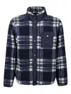 Mc2 Saint Barth Logo-embroidered Fleece Tartan Jacket In Blue