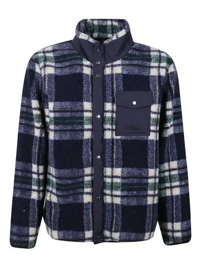 MC2 SAINT BARTH LOGO-EMBROIDERED FLEECE TARTAN JACKET