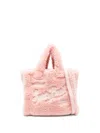 Mc2 Saint Barth Logo-embroidered Fluffy Tote Bag In Pink