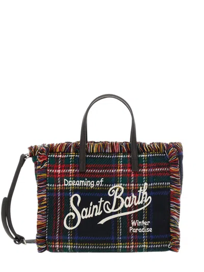 Mc2 Saint Barth Logo Embroidered Fringed Edge Tote Bag In Multi