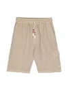 Mc2 Saint Barth Logo-embroidered Linen Shorts In Neutrals