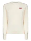 Mc2 Saint Barth Logo-embroidered Long-sleeve Sweater In Neutral