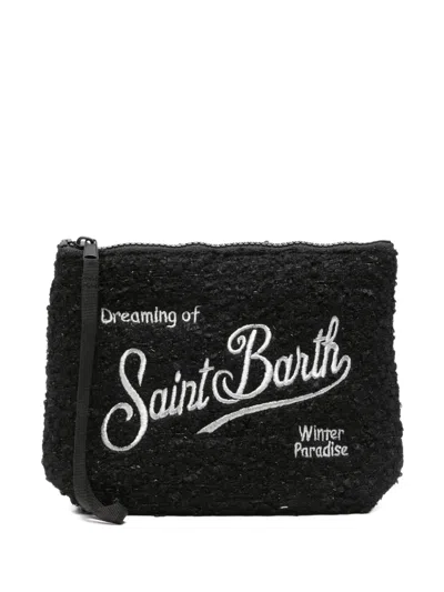 Mc2 Saint Barth Logo-embroidered Mini Bag In Black