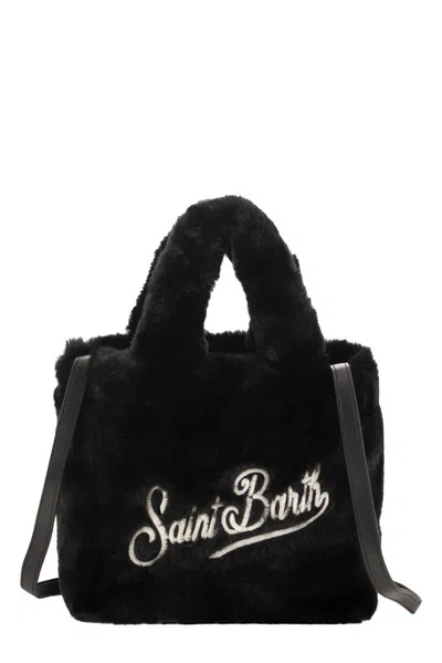 Mc2 Saint Barth Logo Embroidered Mini Vanity Tote Bag In Black