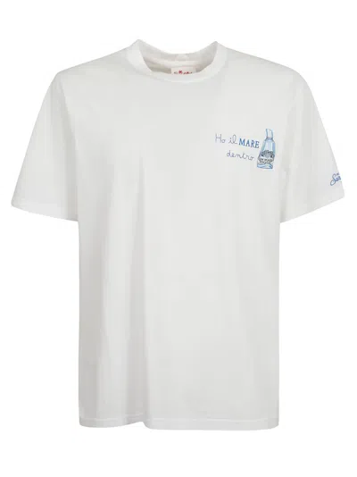 Mc2 Saint Barth Logo Embroidered Regular T-shirt In Gin Mare
