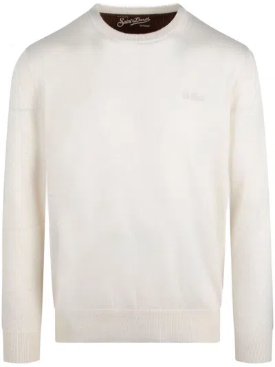 Mc2 Saint Barth Logo-embroidered Sweater In Beige