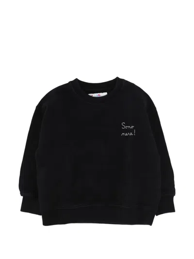 Mc2 Saint Barth Kids' Logo-embroidered Sweatshirt In Black