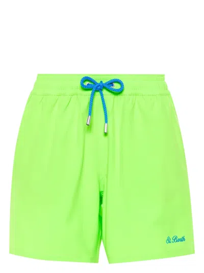 Mc2 Saint Barth Logo-embroidered Swim Shorts In Green