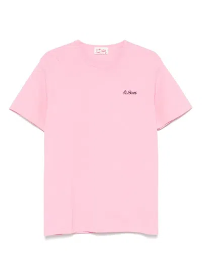 Mc2 Saint Barth Logo-embroidered T-shirt In Pink