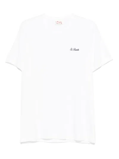 Mc2 Saint Barth Logo-embroidered T-shirt In White