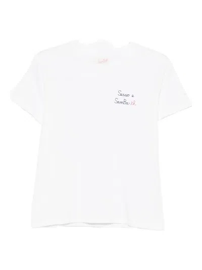 Mc2 Saint Barth Logo-embroidered T-shirt In White