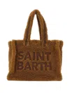 Mc2 Saint Barth Logo-embroidered Teddy Tote Bag In Brown