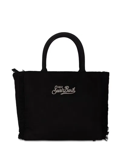 Mc2 Saint Barth Logo-embroidered Tote Bag In Black