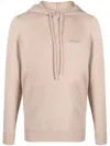 Mc2 Saint Barth Logo-embroidered Wool Hoodie In Neutrals