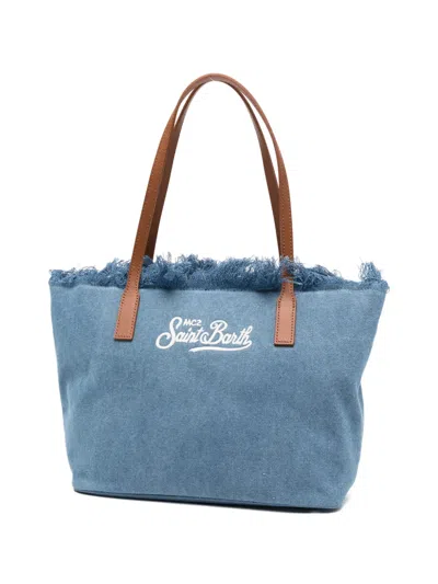 Mc2 Saint Barth Logo-embroidery Tote Bag In Blue