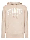 Mc2 Saint Barth Beige Wool Blend Knit Wood Hoodie In Neutral