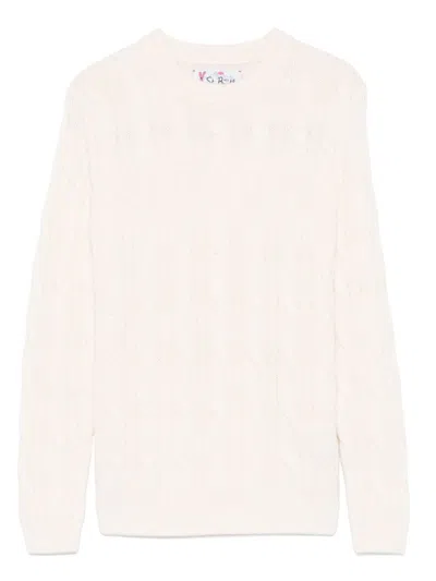 Mc2 Saint Barth Kids' Logo-jacquard Sweater In Neutrals