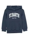 Mc2 Saint Barth Logo-lettering Hoodie In Blue
