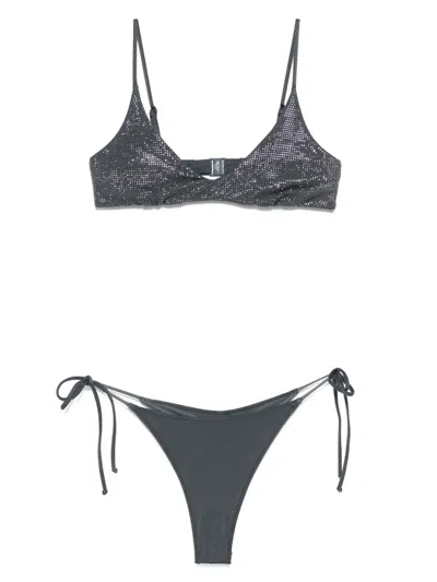 Mc2 Saint Barth Logo-patch Bikini In Gray