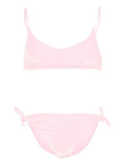 Mc2 Saint Barth Kids' Logo-patch Bikini In Pink