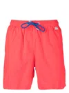 Mc2 Saint Barth Logo-patch Drawstring Swim Shorts In Rot