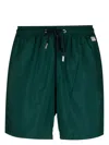 Mc2 Saint Barth Logo-patch Drawstring-waist Swim Shorts In Green