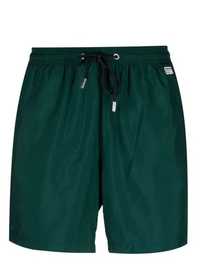 Mc2 Saint Barth Logo-patch Drawstring-waist Swim Shorts In Green