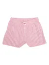 Mc2 Saint Barth Logo-patch Striped Shorts In Pink