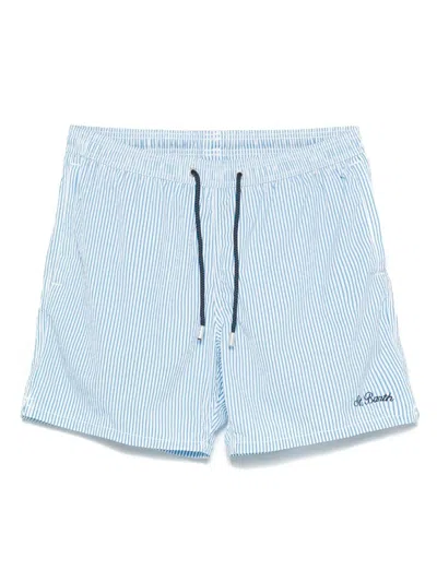 Mc2 Saint Barth Logo-patch Swim Shorts In Blue
